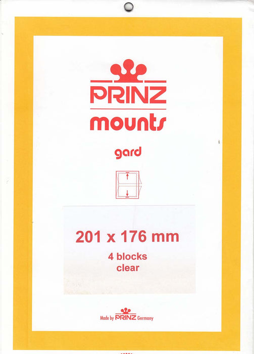 Prinz Stamp Mount 201 x 176 Blocks & Sheetlets Clear