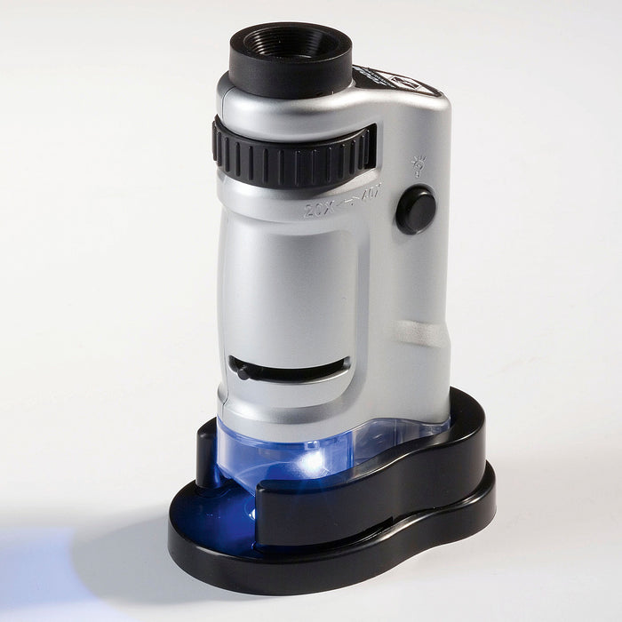 ZOOM MICROSCOPE WITH LED, 20X AND 40X MAGNIFICATION